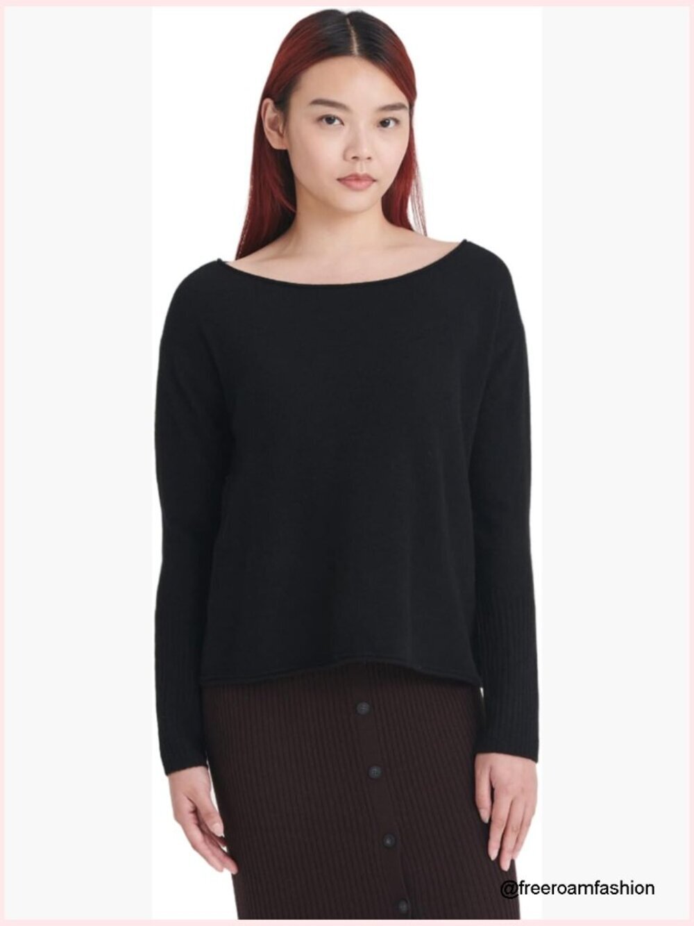 Cashmere Boatneck Sweater - Lightweight Pullover